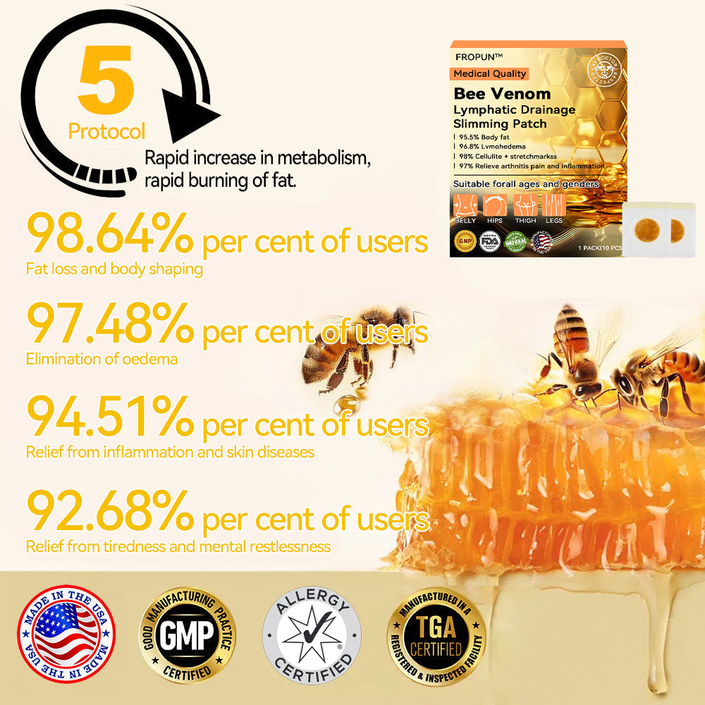 ✅Official Store:𝐅𝐑𝐎𝐏𝐔𝐍™ 🧡𝐁𝐞𝐞 𝐕𝐞𝐧𝐨𝐦 𝐋𝐲𝐦𝐩𝐡𝐚𝐭𝐢𝐜 𝐃𝐫𝐚𝐢𝐧𝐚𝐠𝐞 𝐒𝐥𝐢𝐦𝐦𝐢𝐧𝐠 𝐏𝐚𝐭𝐜𝐡👨‍⚕️(FDA) clearance（(Treatment of obesity, loose skin, varicose veins and stretch marks) Stretch marks）